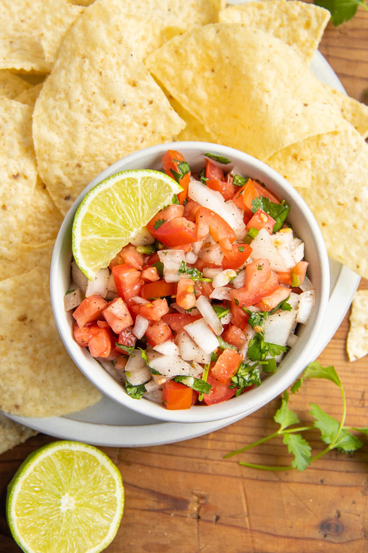 This is a picture of a bowl of fresh salsa fresca.