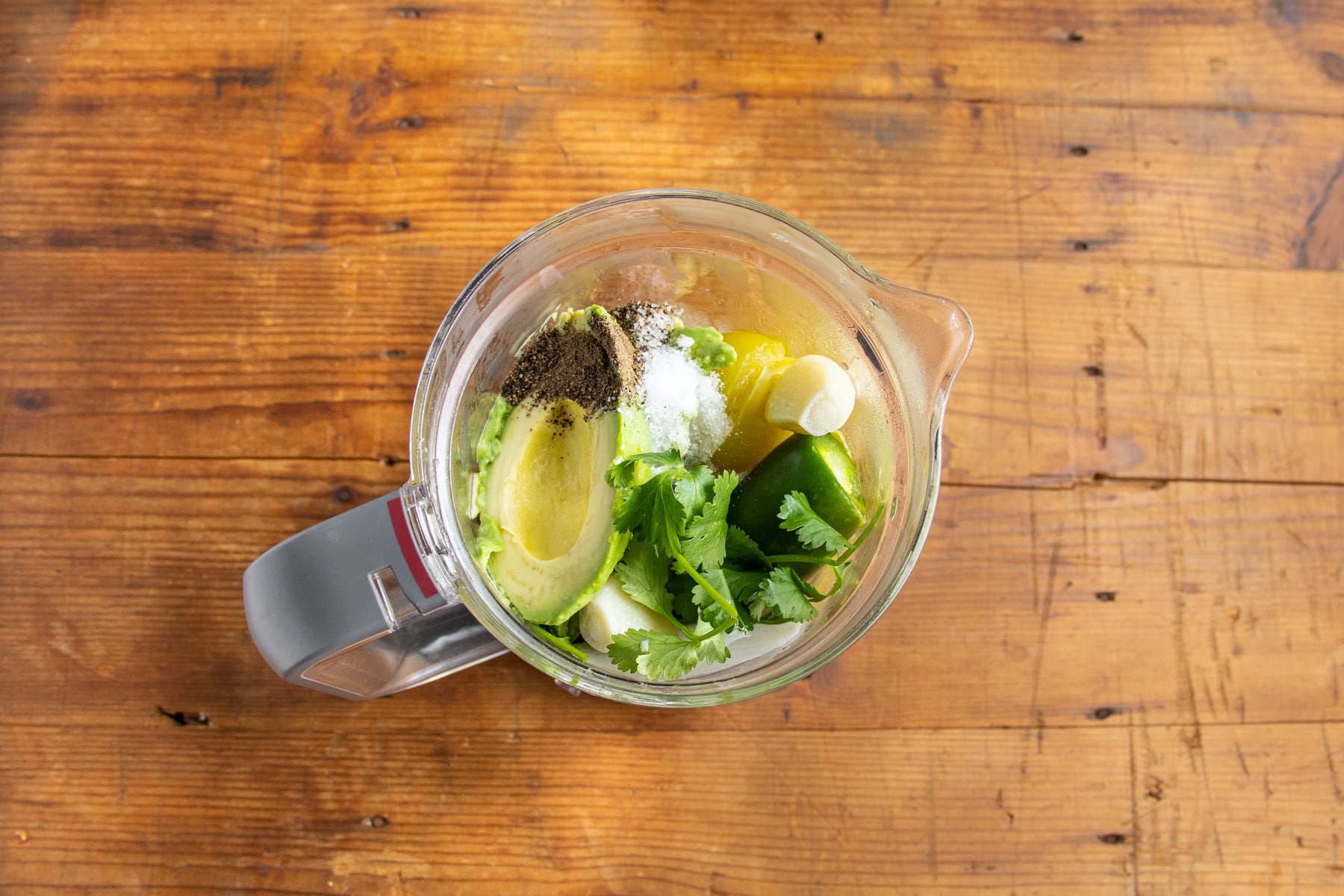 This is a picture of the ingredients added to a blender.