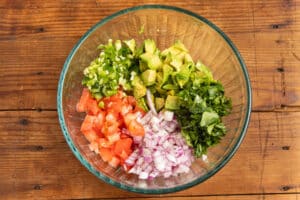This is a picture of a bowl of the ingredients used In this recipe.