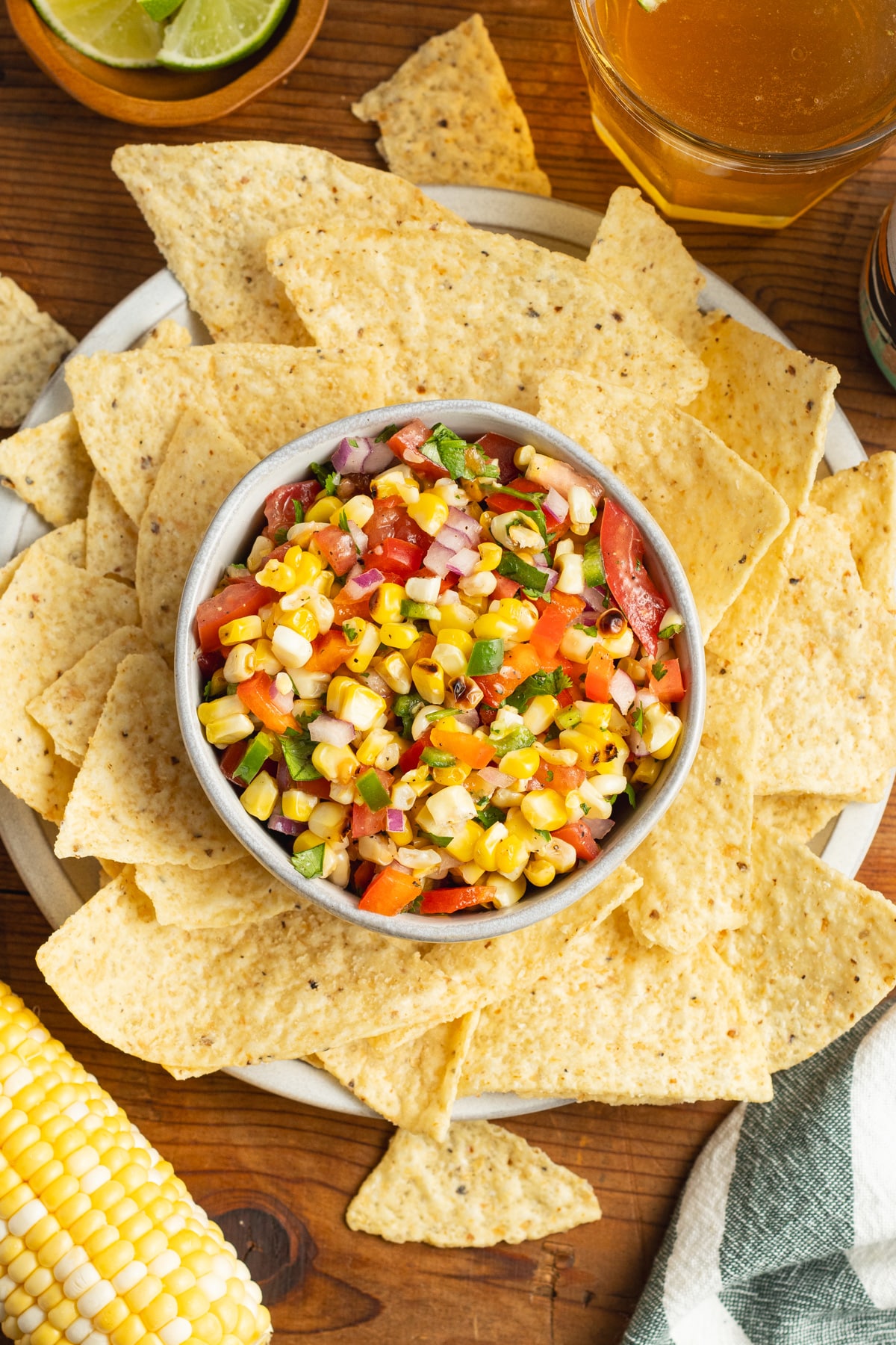 This a picture of a bowl of corn pico de Gallo.