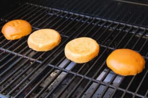 This is a picture of the buns getting grilled.