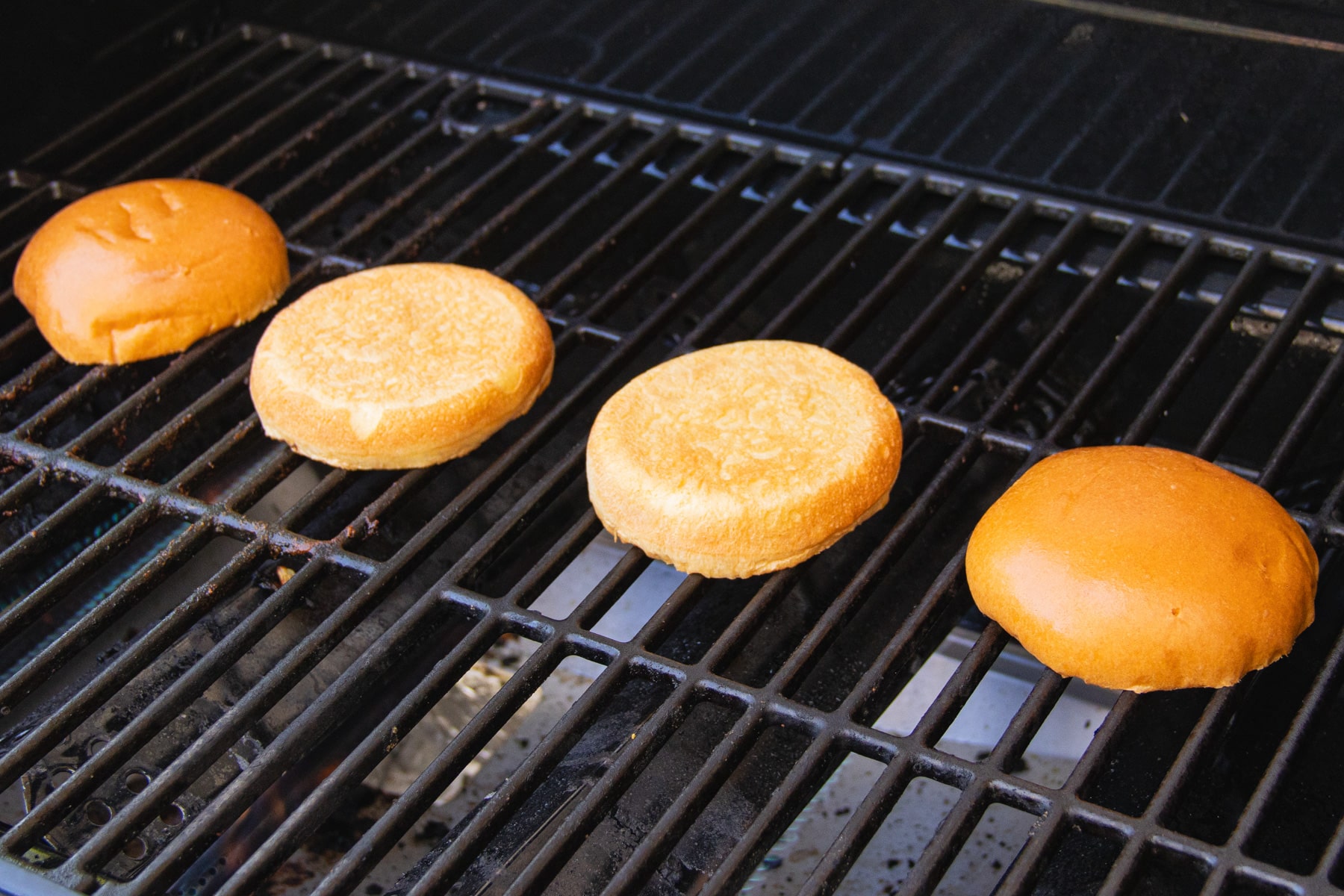 This is a picture of the buns getting grilled.