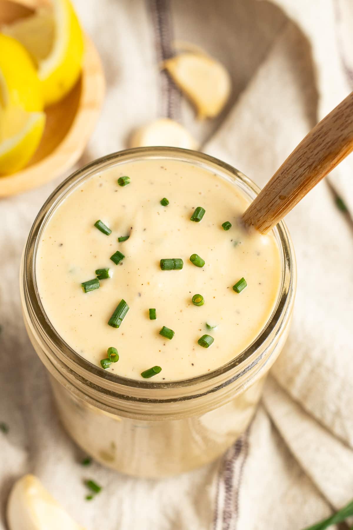 This is a picture of a little jar filled with smoked garlic sauce.